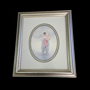 Donald Zolan Winter Angel 1988 Limited Edition Christmas Card Framed Matted Art